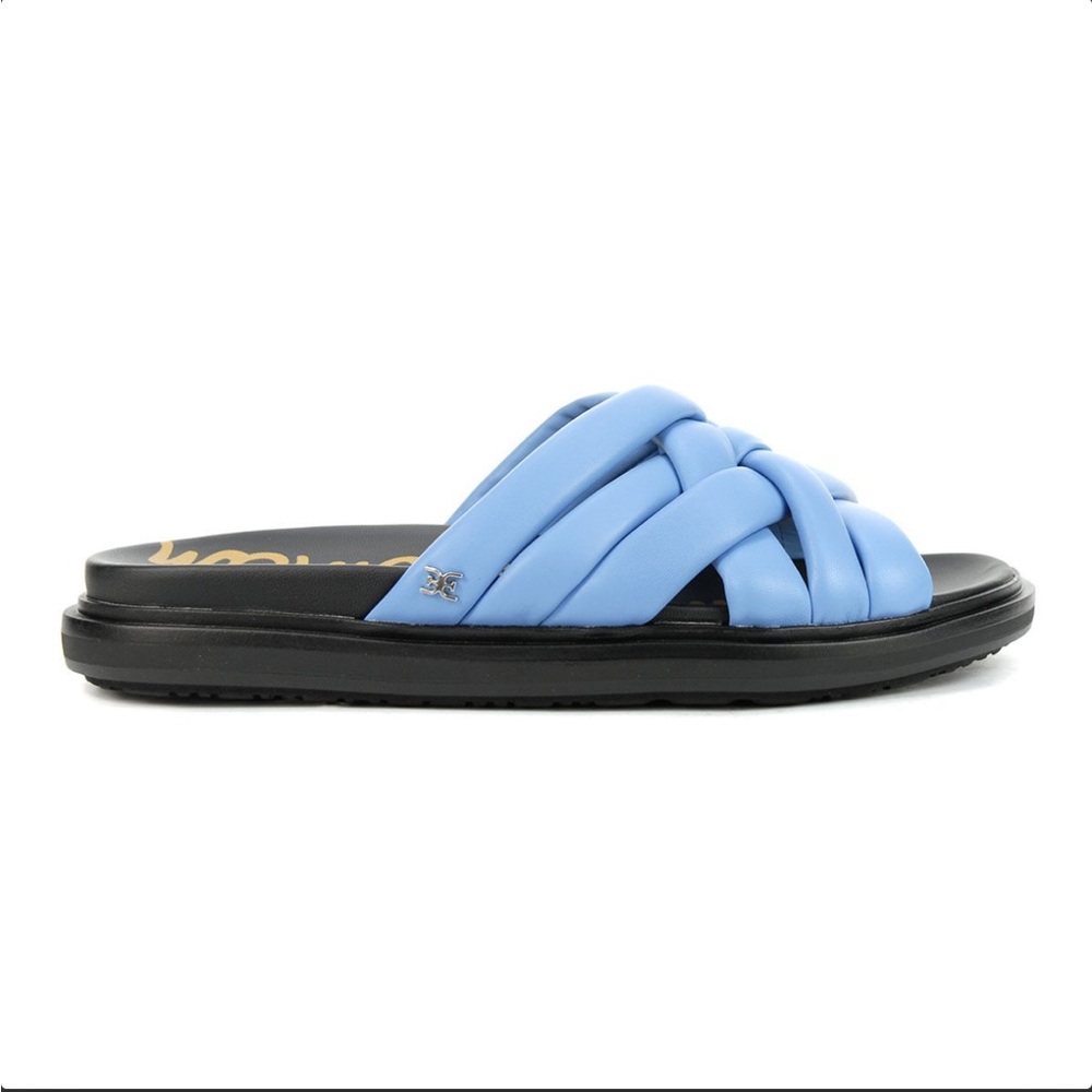 Sam Edelman Vaugn True Blue/Seville Nappa Leather slide Sandals sz 5.5 like new!